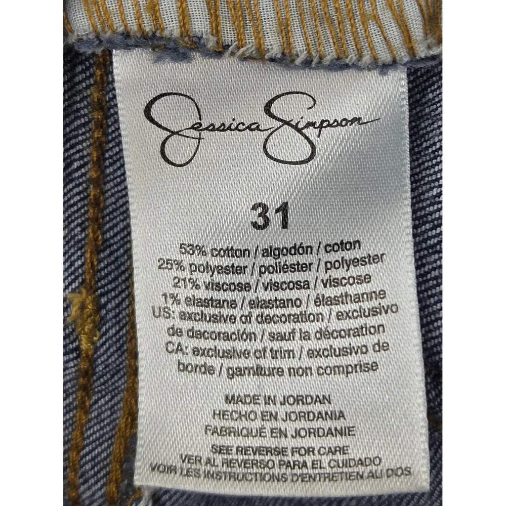 Jessica Simpson Forever Rolled Ankle Jeans Dark Wash Slim Leg Size 31